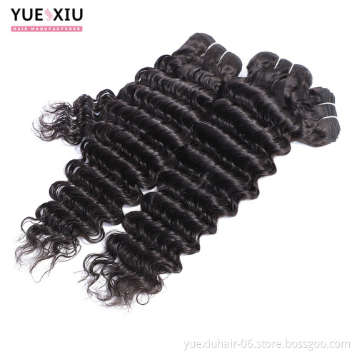Deep Wave Bundles With Closure Cuticle Aligned Deep Wave Brazilian Virgin Human Hair